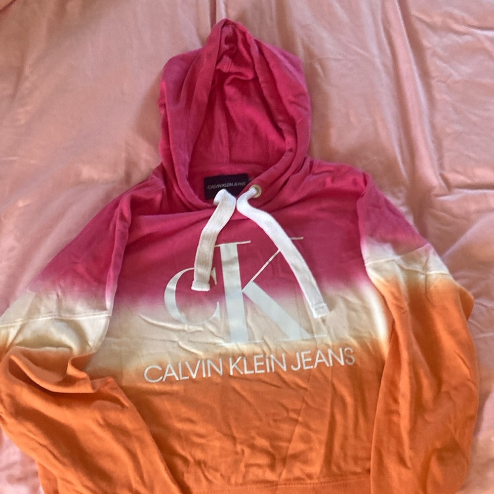 Calvin Klein Pink and Orange Hoodie